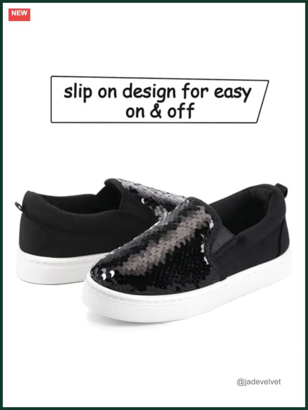 Toddler Slip on Sneakers Sequins Canvas Lightweight Walking Shoes